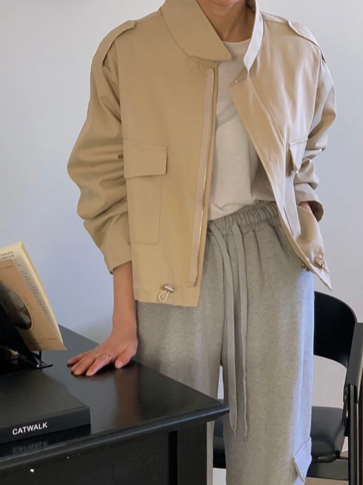 Bla ort Lose Lange Sve frauen Windjacke Mantel Herbst Winter Neue Sle Vielseitig Zipper Vorne Casual Arbeitskleidung Top