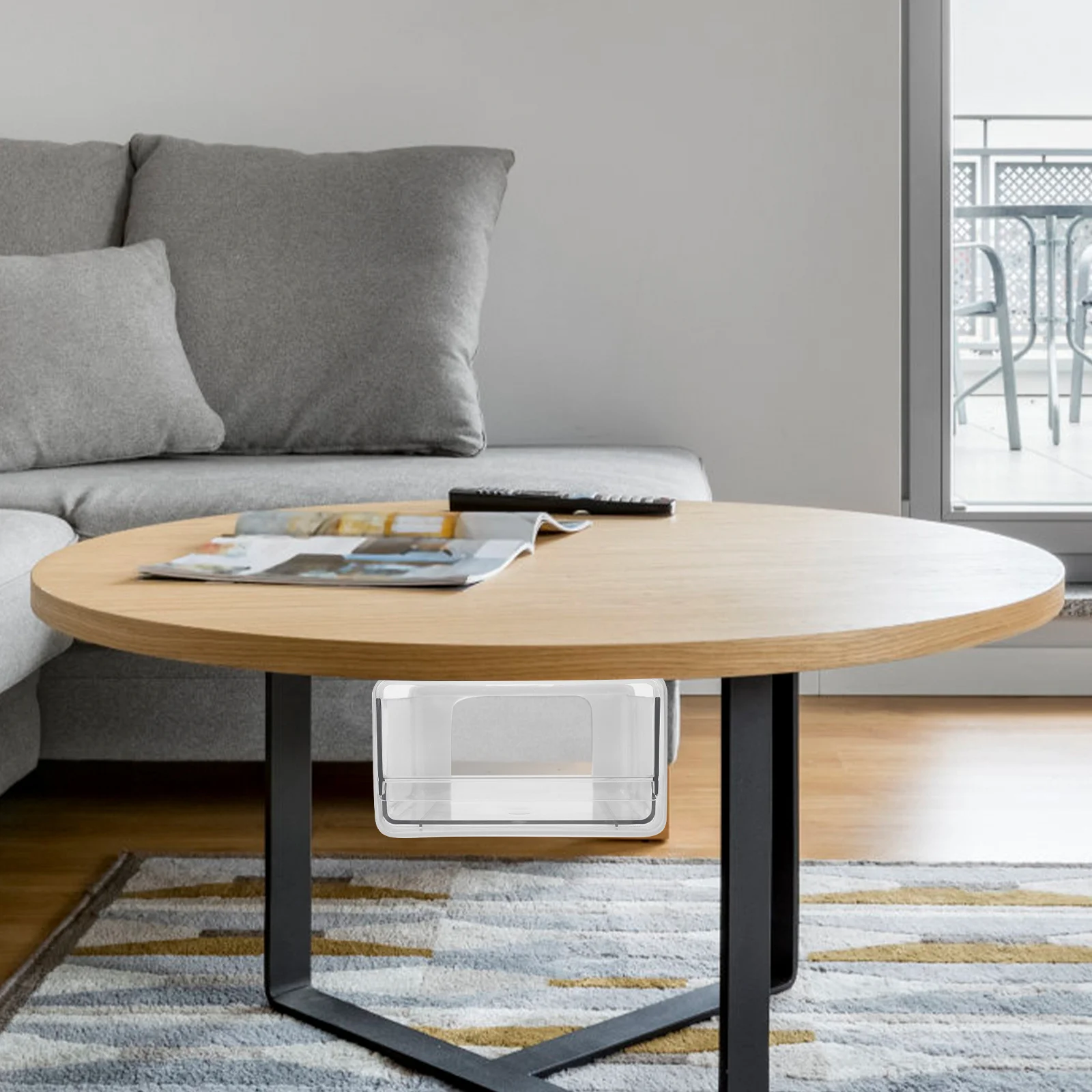 

Under Table Drawer Organizer Hidden Desk Storage Box For Office Supplies, Remote Controls, Makeup, Jewelry Nail-Free Adhesive