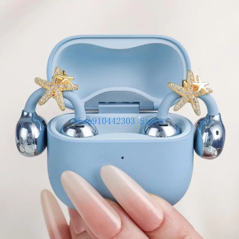 652F Elegant Imitation Crystal Ear Clip Accessories For Freeclip Open Ear Headphone Decoration Removable Jewelry Charms