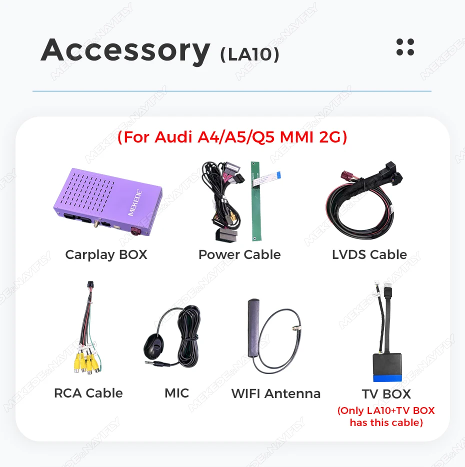 MEKEDE Wireless CarPlay Android Auto Decoder für Audi A1 Q3 A4 A5 Q5 MMI 2G Smart Video Box unterstützt Mirror Link, YouTube und Netflix. – Detail 4