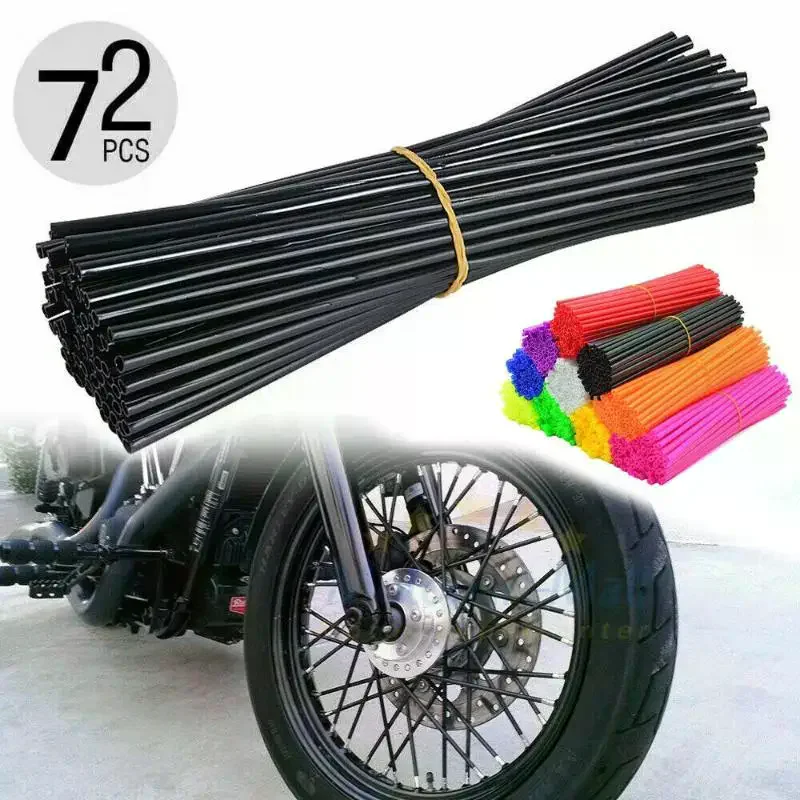 72Pcs Universal Dirt Bike Spoke Covers, Motorcycle Wheel Rim Spoke Wrap Kit Protector for Motocross Bicycle