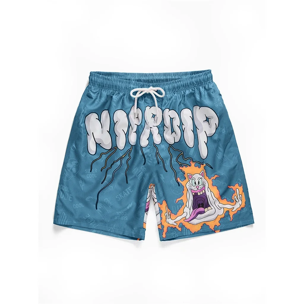 

Summer Men's Sports Shorts Cat Printing Breathable Quick Drying Short For Man Outdoor Pant y2k Men's Clothing Couple Home Shorts