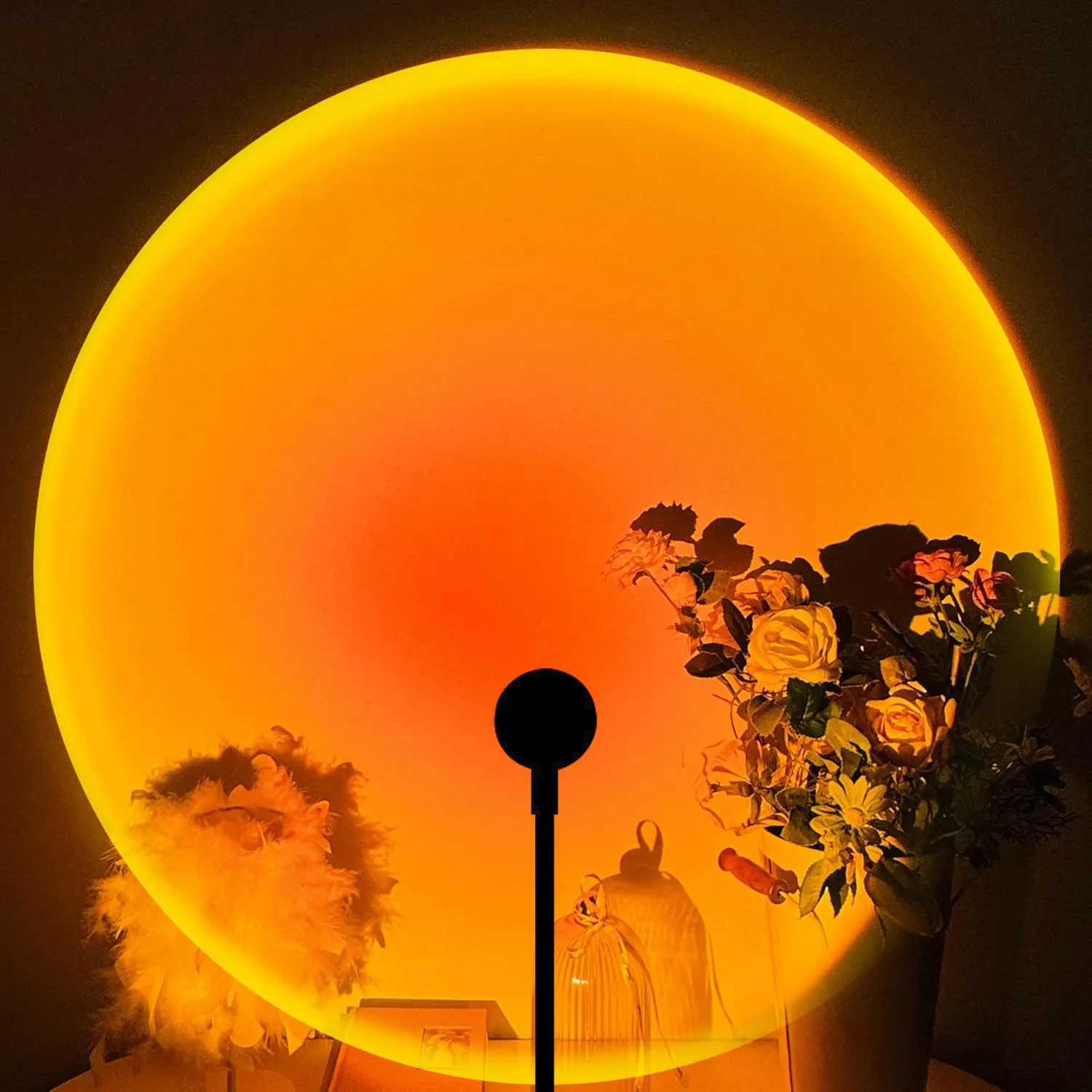 1pc USB Sunset Lamp LED Rainbow Neon Night Light Projector Photography Wall Atmosphere Lighting for Bedroom Home Room Decor Gift