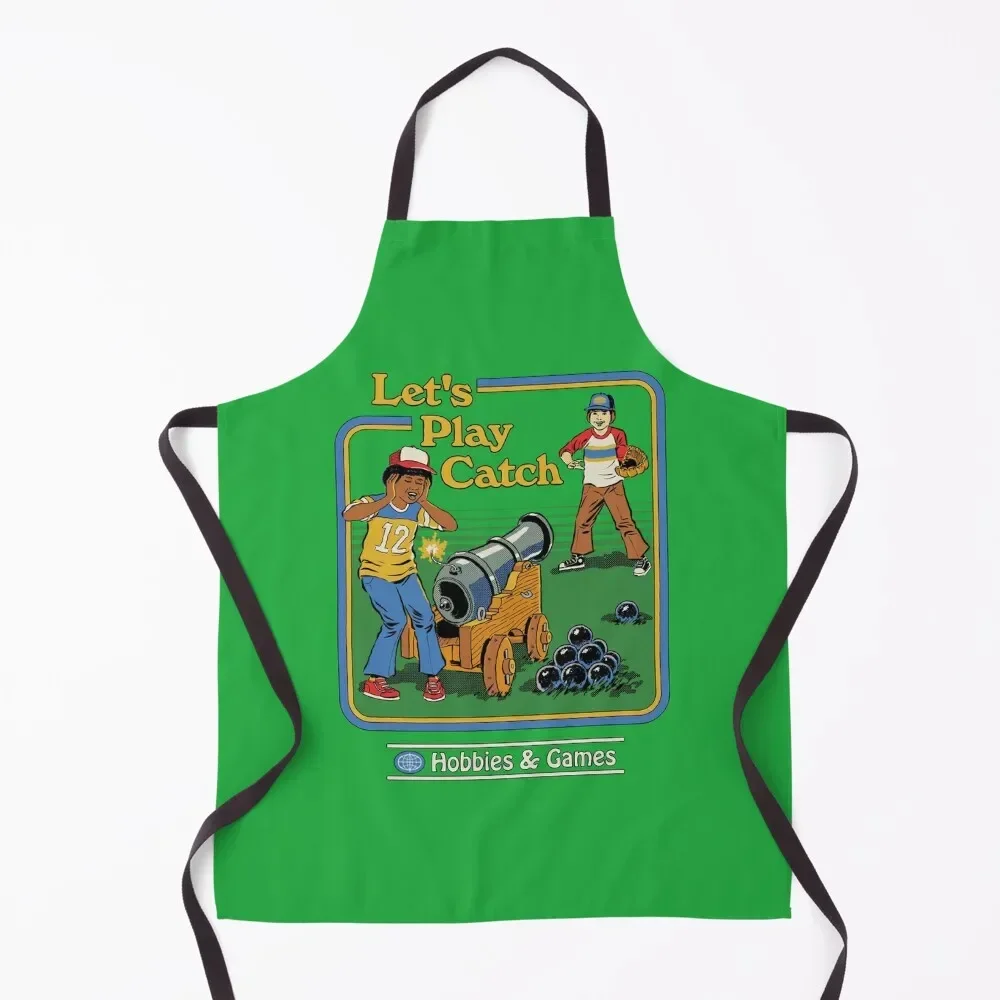 

Let's Play Catch Apron Kitchen Things And For Home work ladies men's barbecue Novelties Kitchen And Home Apron