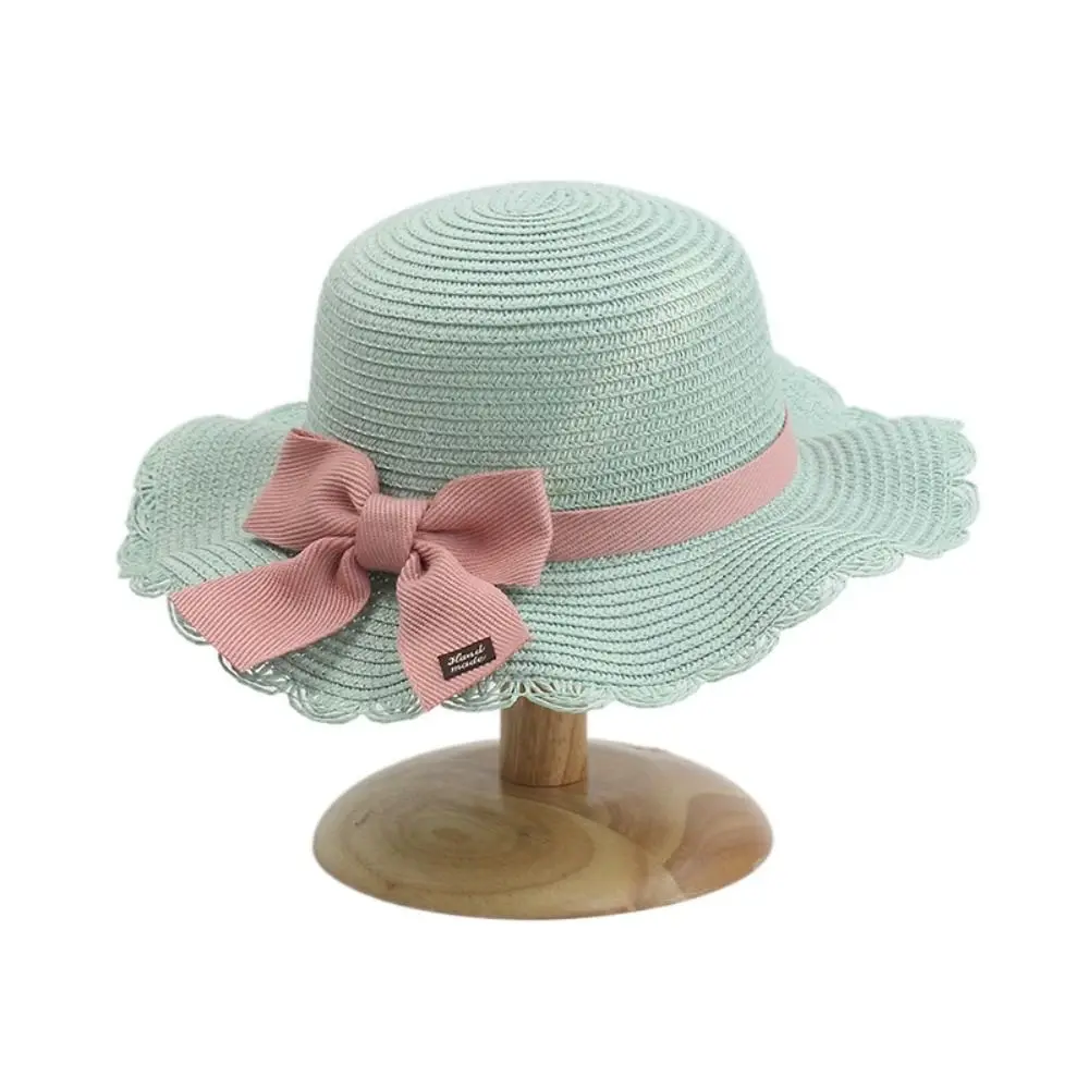 ギフト旅行用ショルダーバッグ パナマハット 夏用リボン付きサンバイザーハット 子供用麦わら帽子 同様スタイルバッグ 韓国風女の子用キャップ