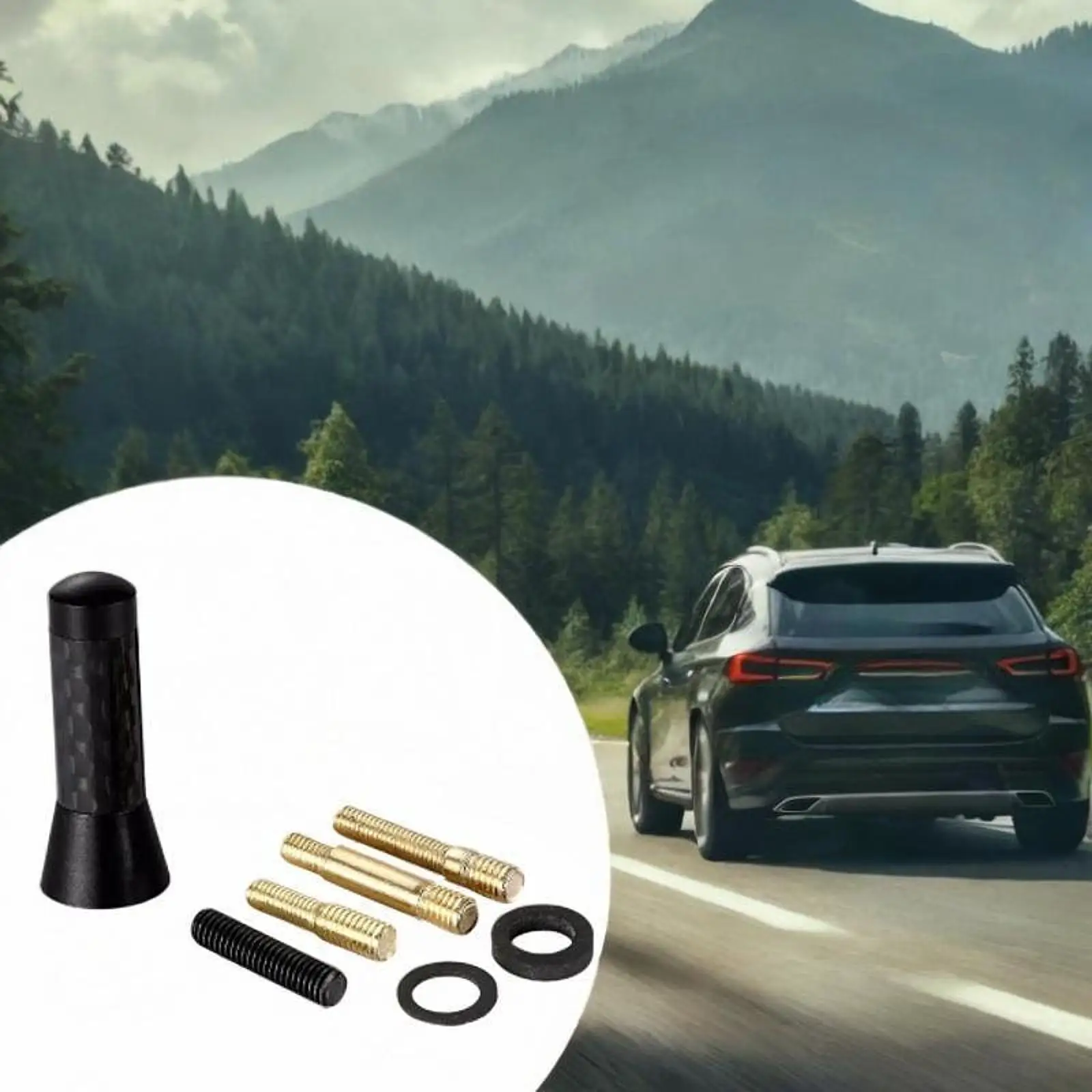 

Generic Car Radio Antenna AM FM Aerial Mast Vehicle Spare Parts Widely Used with Different Sizes Screws Accessories Replacement