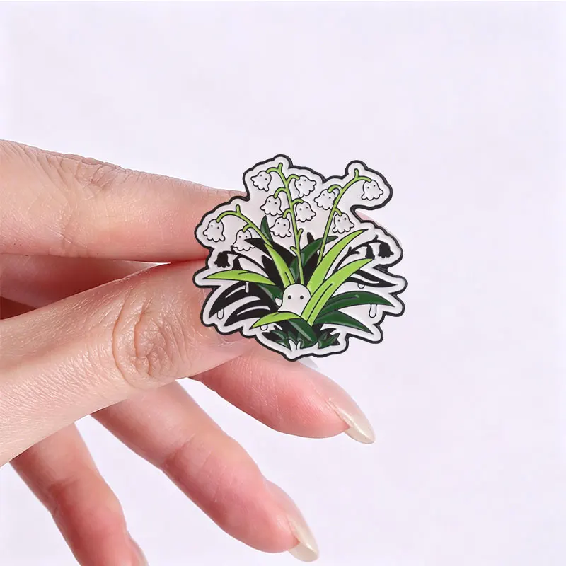 Ghost Mushroom Forest Enamel Pin Set Cute Nature Spirit Brooch Lapel Badge For Autumn Season Halloween Gift Accessory