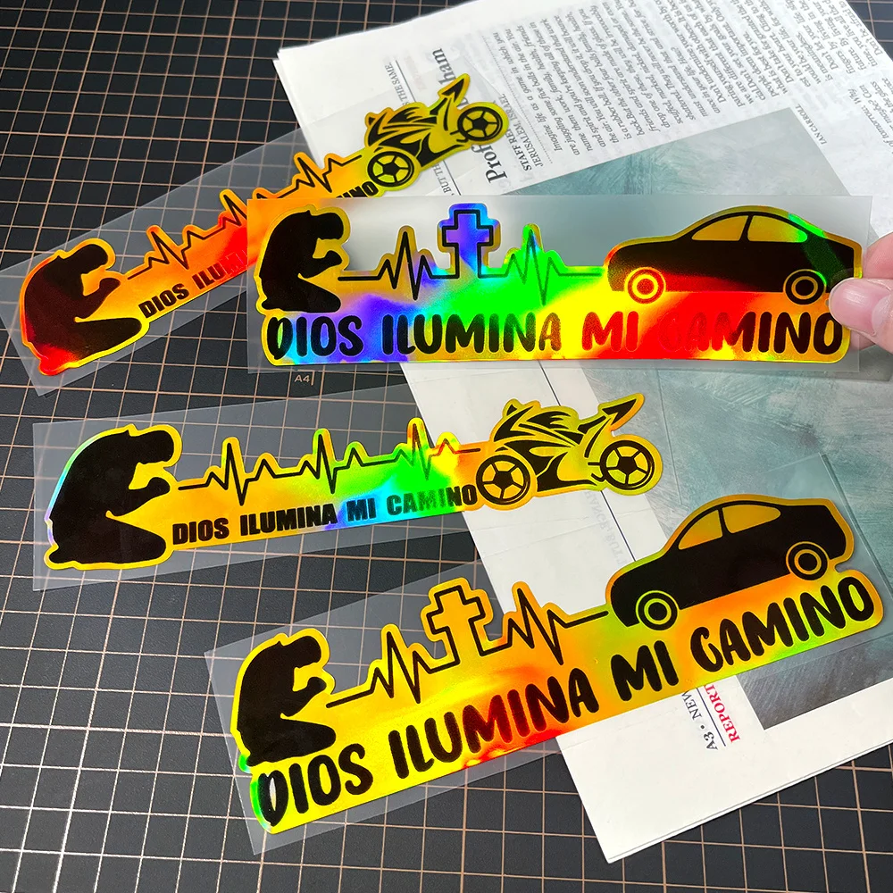 

Водонепроницаемые автомобильные наклейки для мотоциклов, топливных баков, ноутбуков, гоночных скутеров, шлемов, электромобилей, с надписью "God Lights My Way"