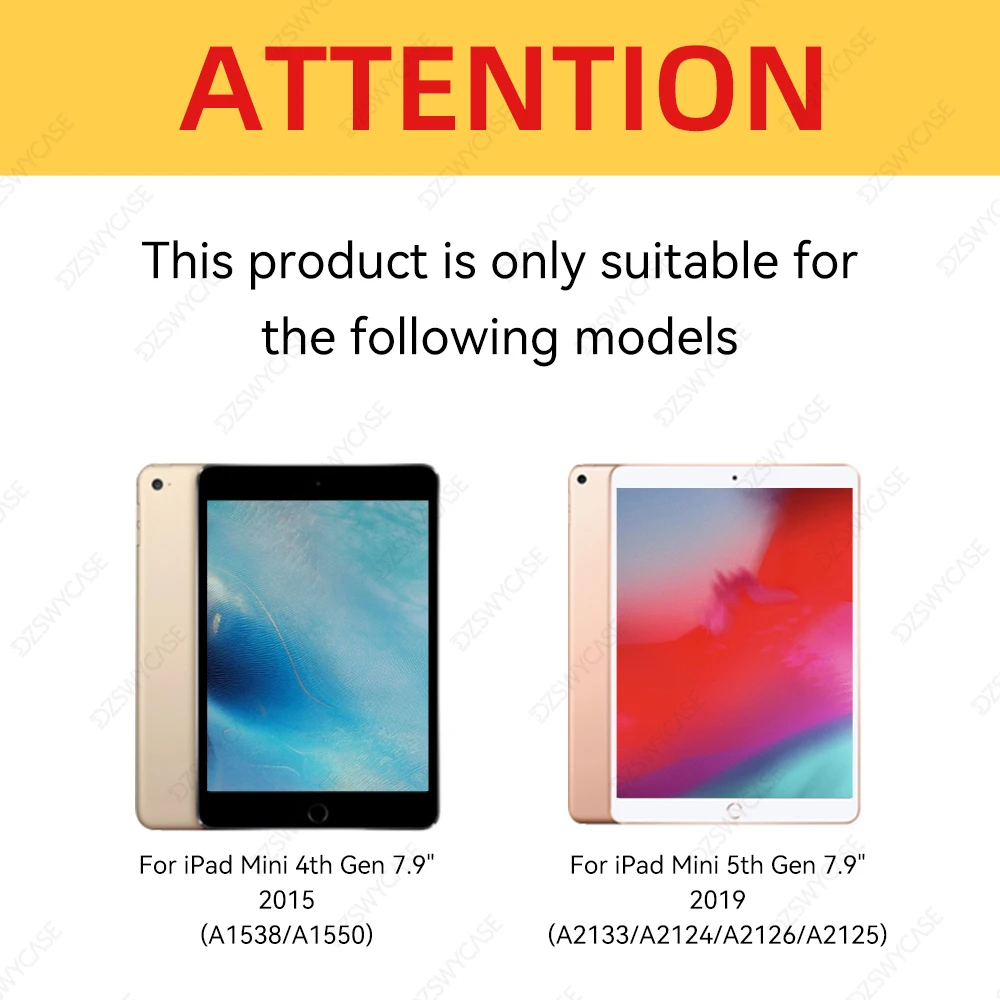 Funda para iPad Mini 4a/5a 7,9 pulgadas, ultrafina y liviana, semitransparente, funda inteligente con encendido/apagado automático