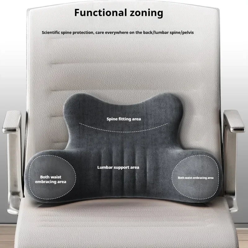 Rebound Cushion Memory Foam Lumbar Support Pillow Office Chair Back Cushion Waist Back Support Orthopedic Ergonomic Relief Hip