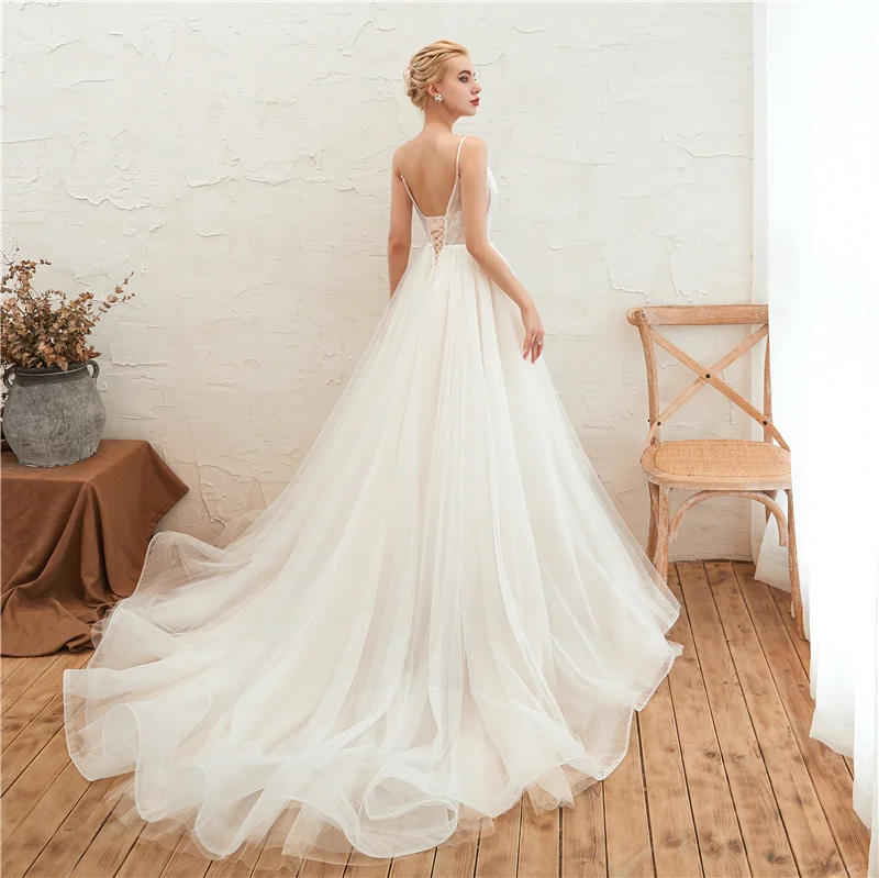 2020 abito da sposa romantico Puffy Tulle abito da sposa perline Appliques Sweetheart abito da sposa Vestido de Noiva Robe De Mariee