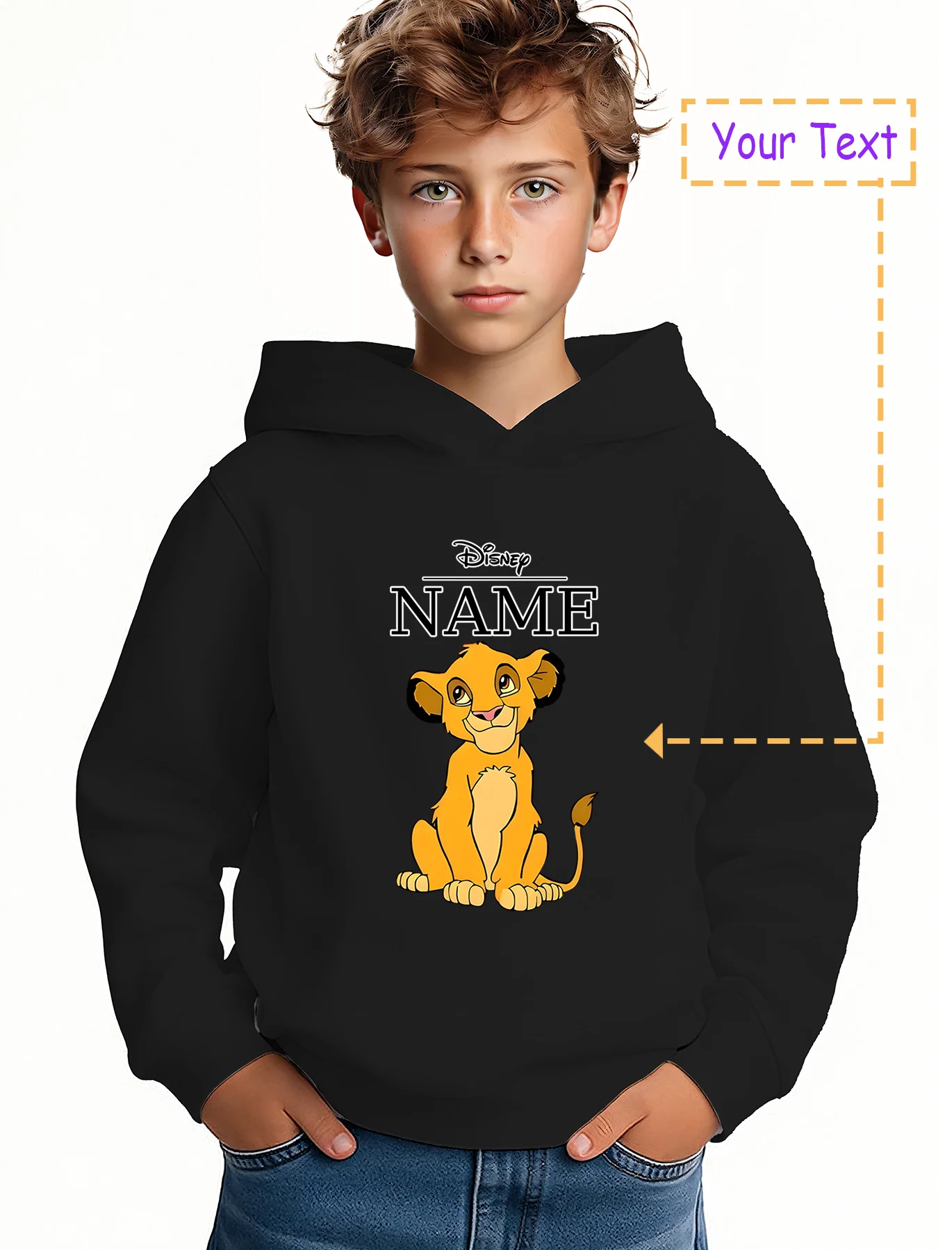 

MINISO Simba themed boy's hoodie - Featuring the classic childhood image of Simba, this simple yet vivid design is officially li