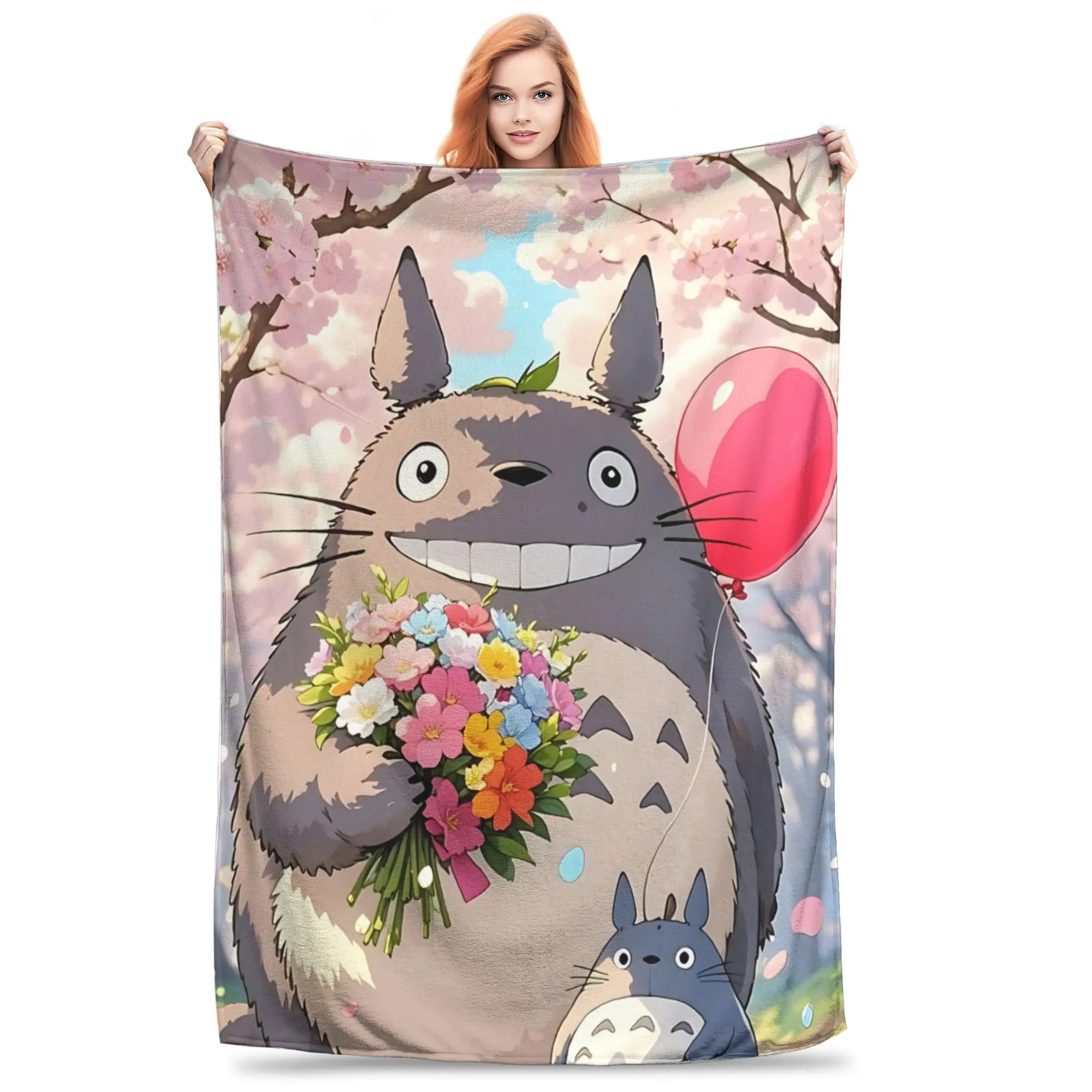 1PC home Cutecore Room Decor My Neighbor Totoros Blanket Throw Blanket  Novelty Warm Blanket All Season