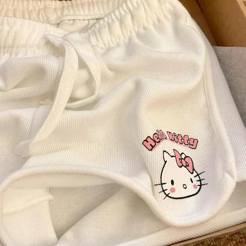 かわいいサンリオハローキティ女性パジャマセットかわいい漫画夏の新しいサスペンダーショーツ屋外ホーム服セットギフト