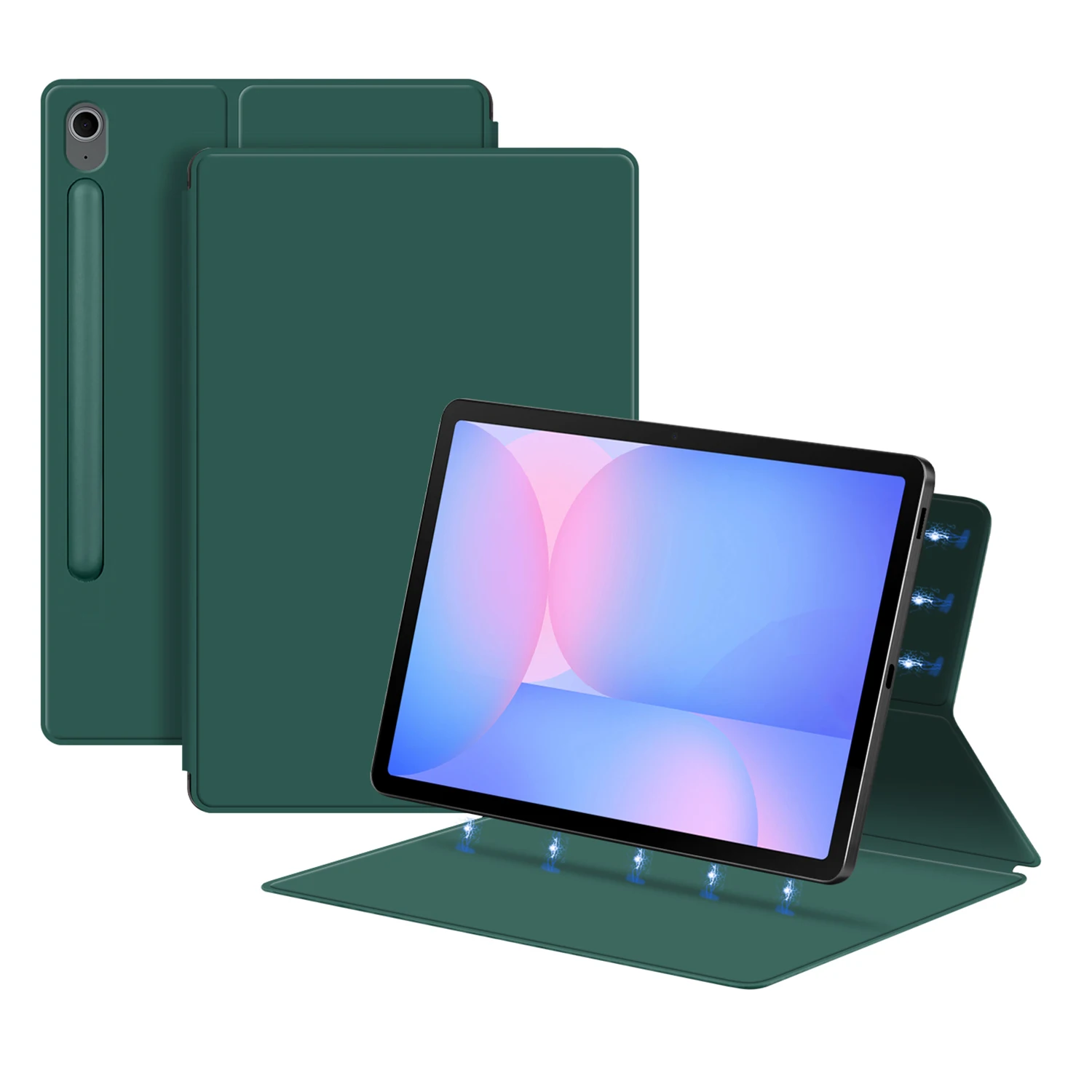 

For Samsung Galaxy Tab S10 FE Case Stand Magnetic Leather Tablet Cover with Auto Sleep / Wake - Green