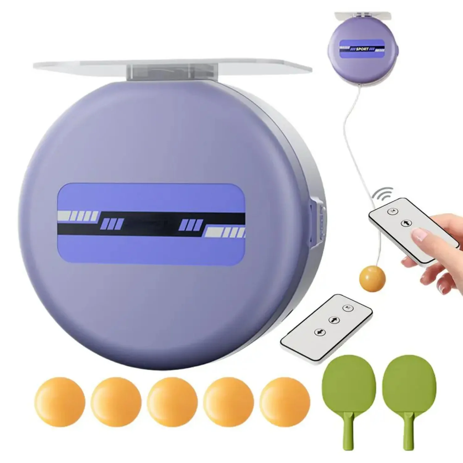 Table Tennis Indoor Exerciser  Table Tennis Ceiling Mount Trainer Adjustable Remote Control Table Tennis Trainer With