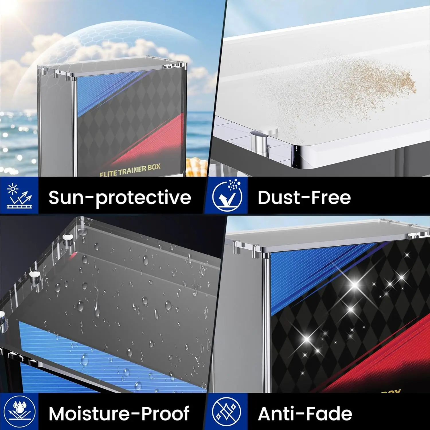 حافظة حماية ETB، صندوق عرض أكريليك شفاف بسمك 5 مم مع غطاء مغناطيسي، مقاوم للرطوبة، تخزين وعرض قوي