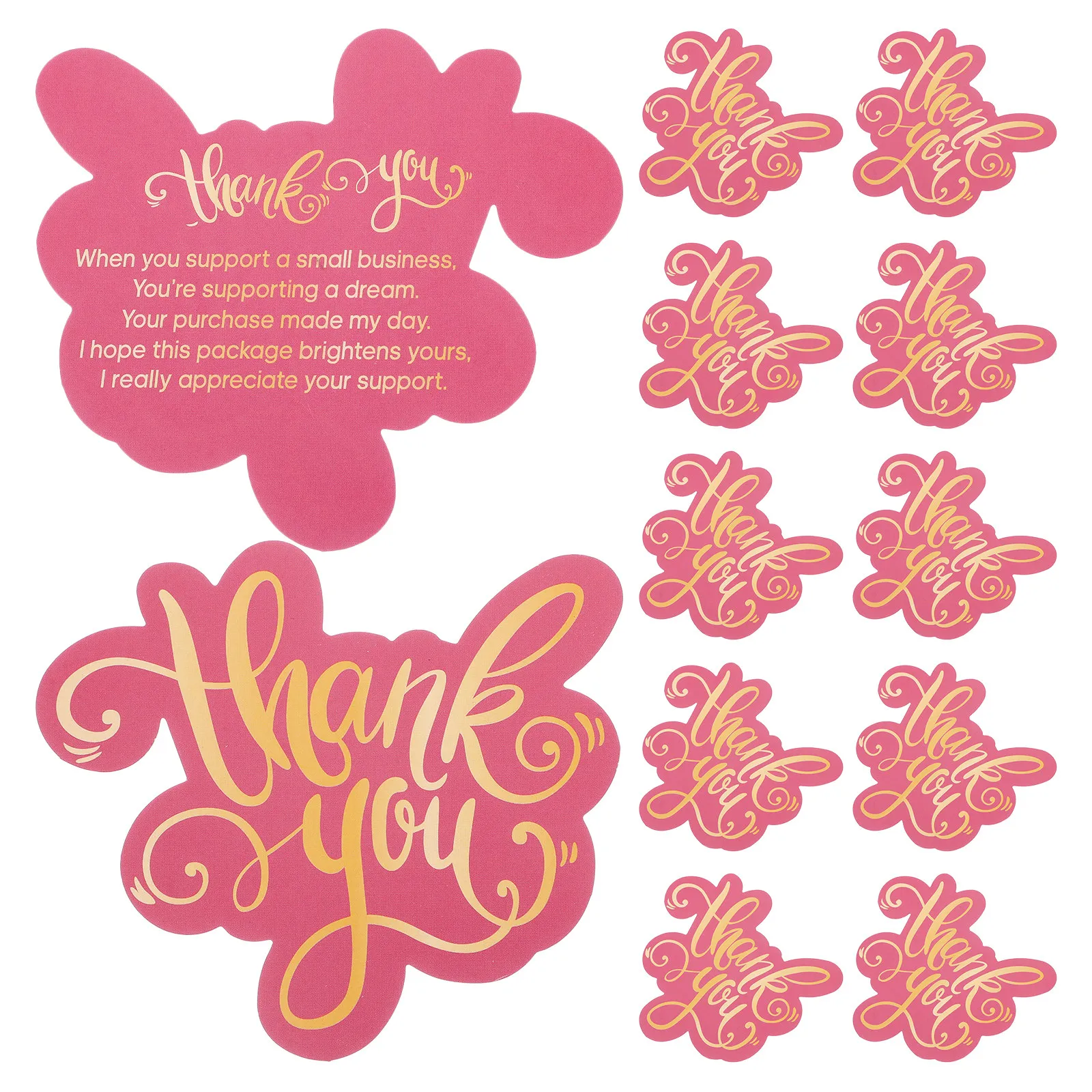 

50Pcs Thank You Cards Small Business Thank Cards Green Black Gold Masculine Funny Teacher Design Thick Cardstock