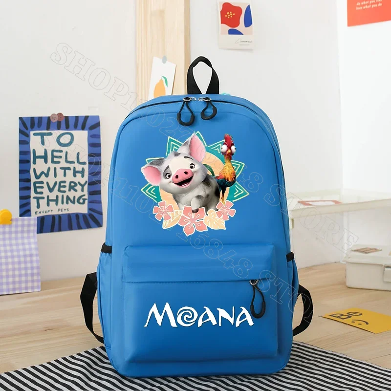 디즈니 모아 나 2 학생 Schoolbag 소년 소녀 귀여운 배낭 만화 애니메이션 그래픽 인쇄 가방 휴대용 대용량 배낭 선물