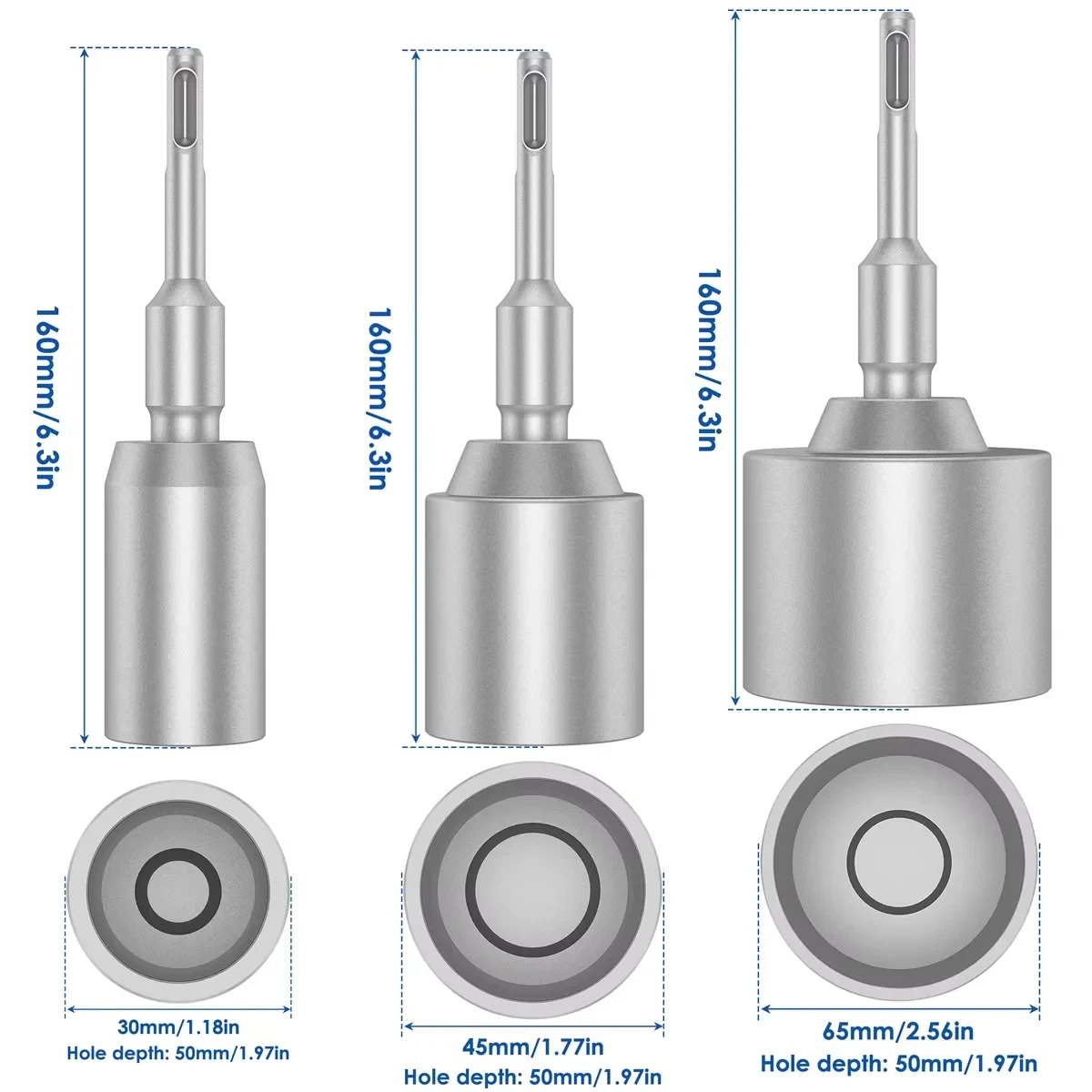SDS-Plus Ground Rod Driver 19/21/35mm Diameter For Rotary Hammer Drills T Post Ground Rod Driver Tool Forged Steel Drill Bit