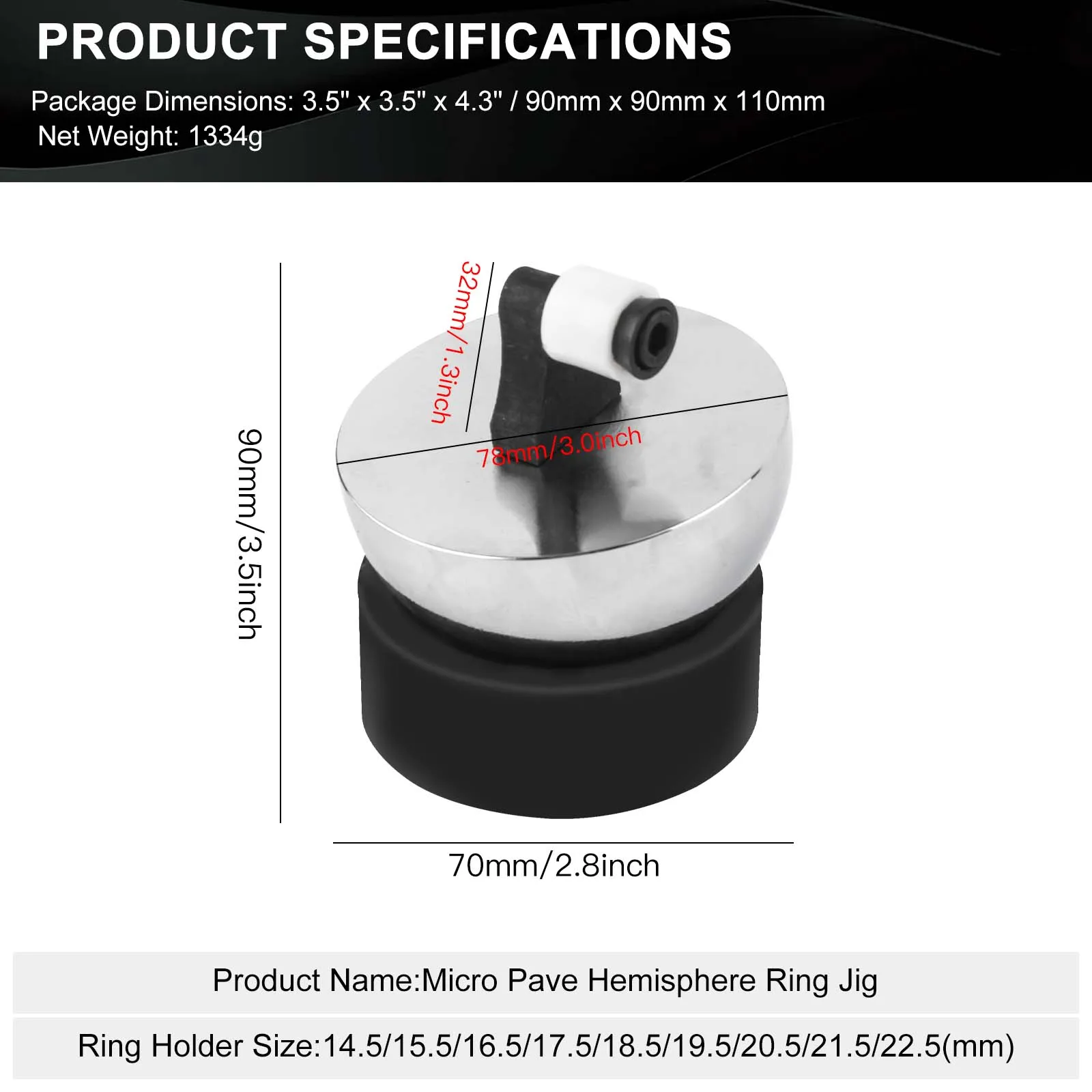 360 Degree Jewelry Ring Holder Stone Setting Jig Clamp Tool for Micro Pave Engraving Jewelry Making with Ring Inserts Set (C)