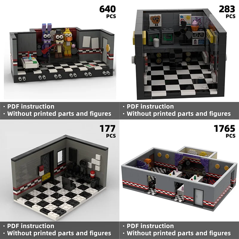 

Embark exploration journey, with retro pizza shop fantasy building blocks ranging from pizza counters to mechanical doll joints