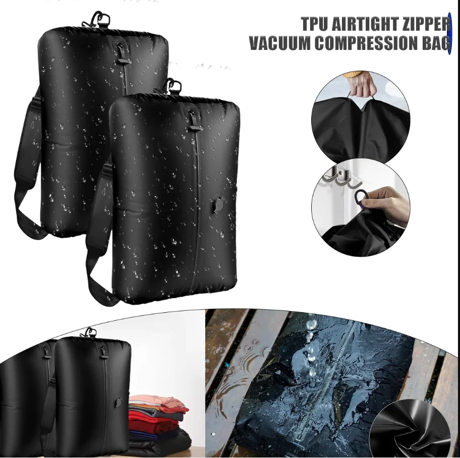 

Reusable Vacuum Bags for Travel Dustproof Space Saver Vacuum Compression Bag Waterproof Luggage Vacuum Storage Bag Backpack