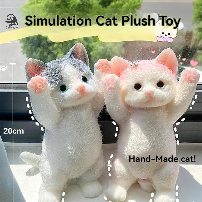 Grote Kat Siliconen Fuzzy Super Grote Kat Kitten Handgemaakte Knijpspeeltje Mochi Speelgoed Hand Relax Stress Release Gift