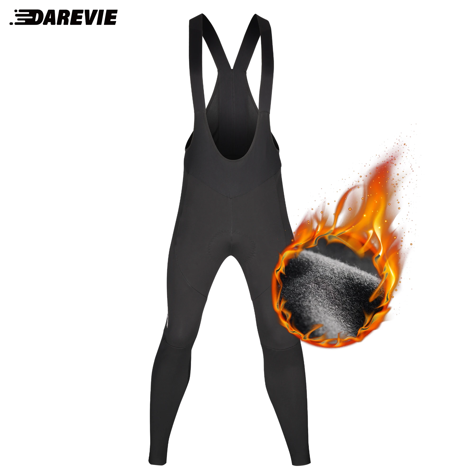 DAREVIE Fahrrad-Trägerhose, Winter, warm, Thermo-Fleece, winddicht, Radhose, Anti-Wasser-Radsport-Trägerhose, Hose, 120 kg/m3 Pad – Detail 11