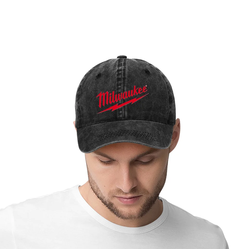 Populer dengan Logo milwaukeed topi bisbol pria empat musim topi huruf katun pudar kasual topi pelindung matahari