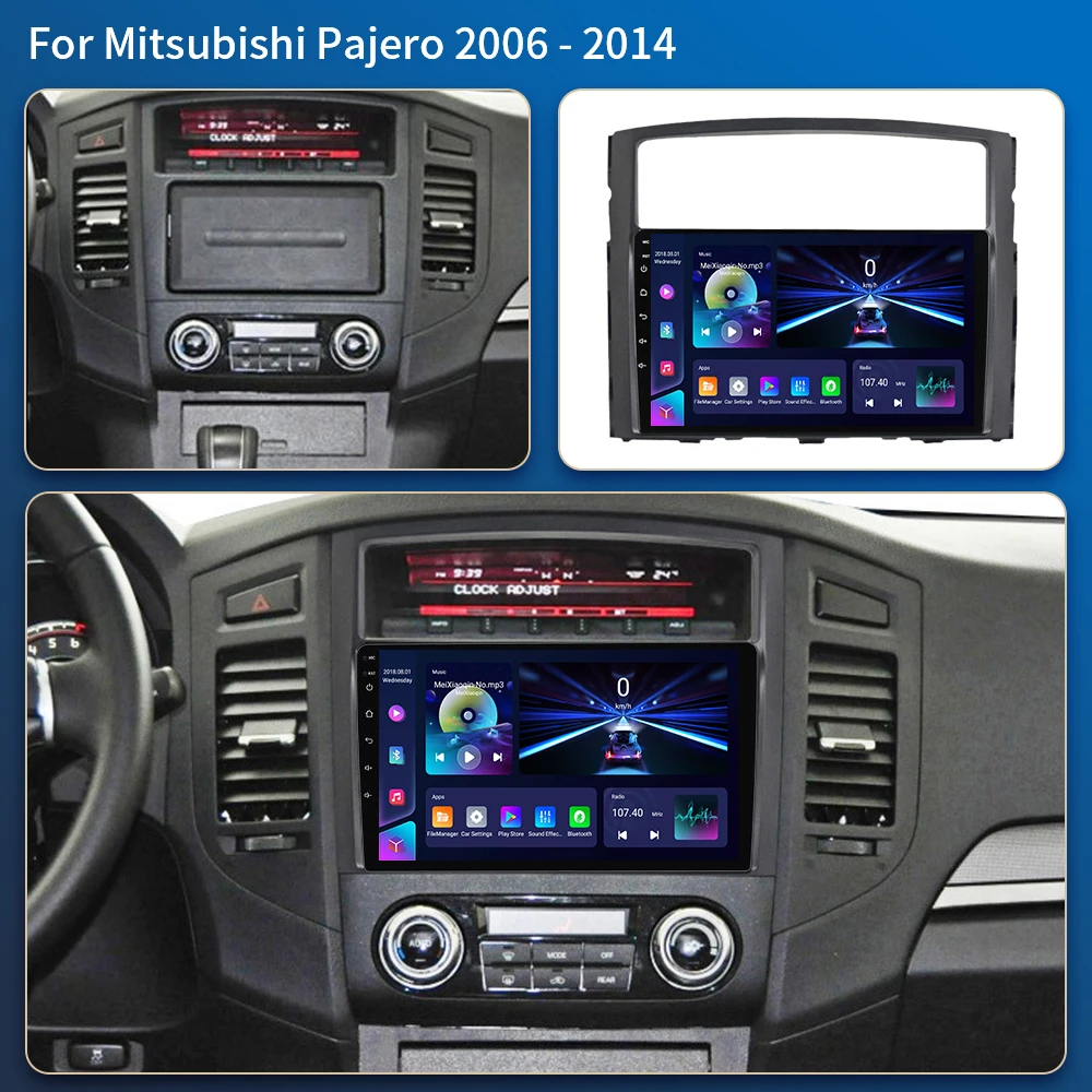 Para Mitsubishi Pajero 4 2006-2014 Android Radio de coche reproductor Multimedia automotriz navegación GPS Carplay pantalla táctil estéreo automático 2