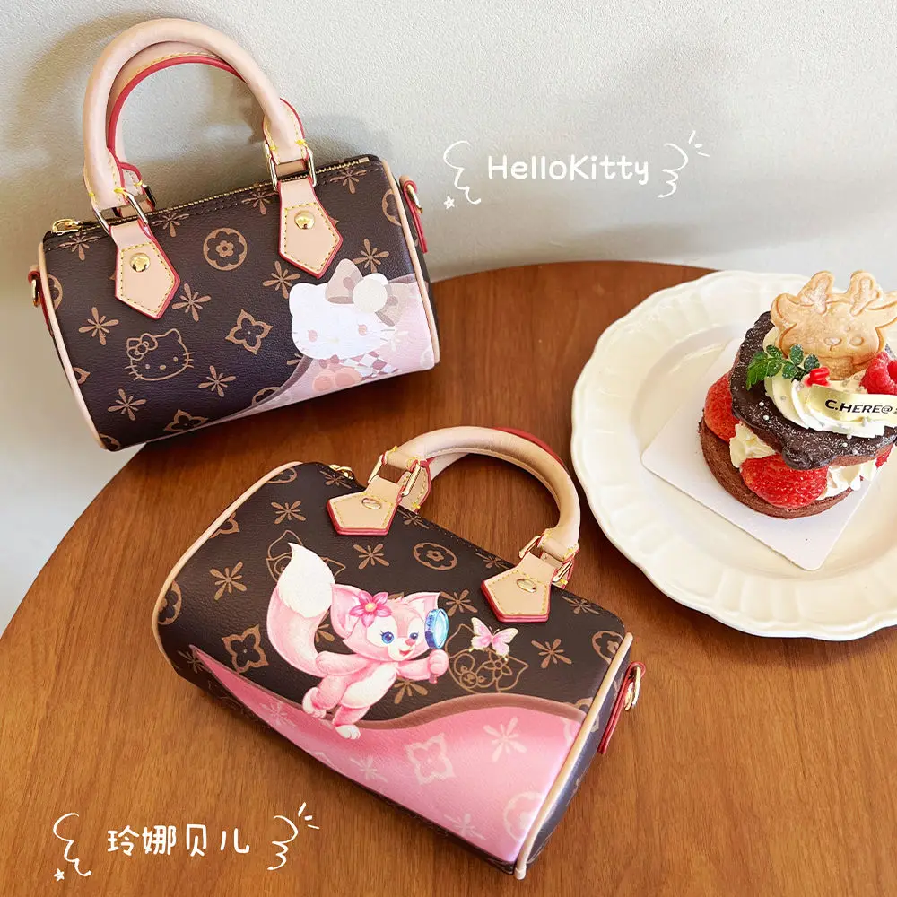 Kawaii Sanrio Hello Kitty Cartoon Women's Shoulder Bag Fashion Anime Painted Messenger Bag Birthday Gifts