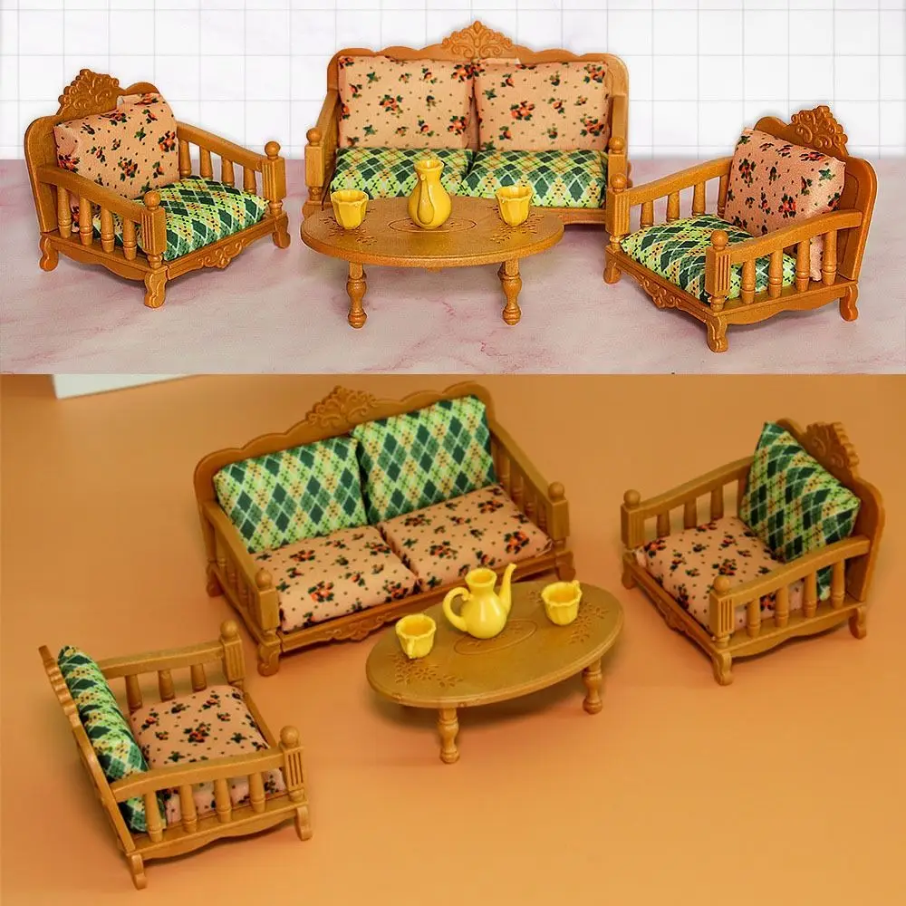 

High Quality 1:12 Play House Furniture Plastic Wooden Color Dollhouse Living Room Piano Set 1/12 Dollhouse Decoration