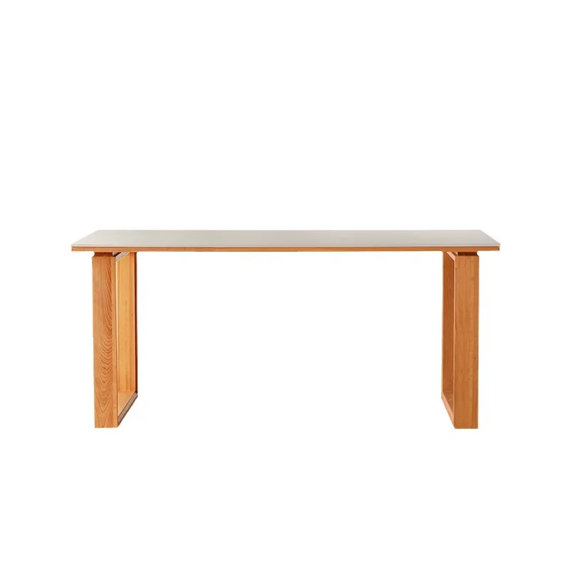 

Slate dining table Solid wood Nordic small apartment dining table and chair combination Simple cherry woo