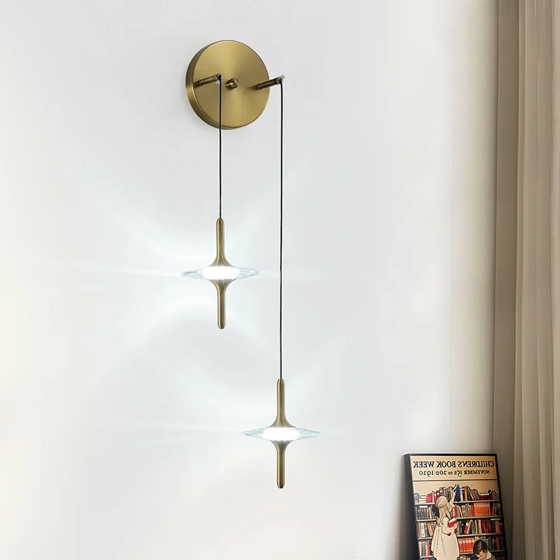 

Clear Crystal Lamps Modern Bedroom Bedside Wall Lamps Luxury Living Room Wall Background Decorative Star Wall Light for Study