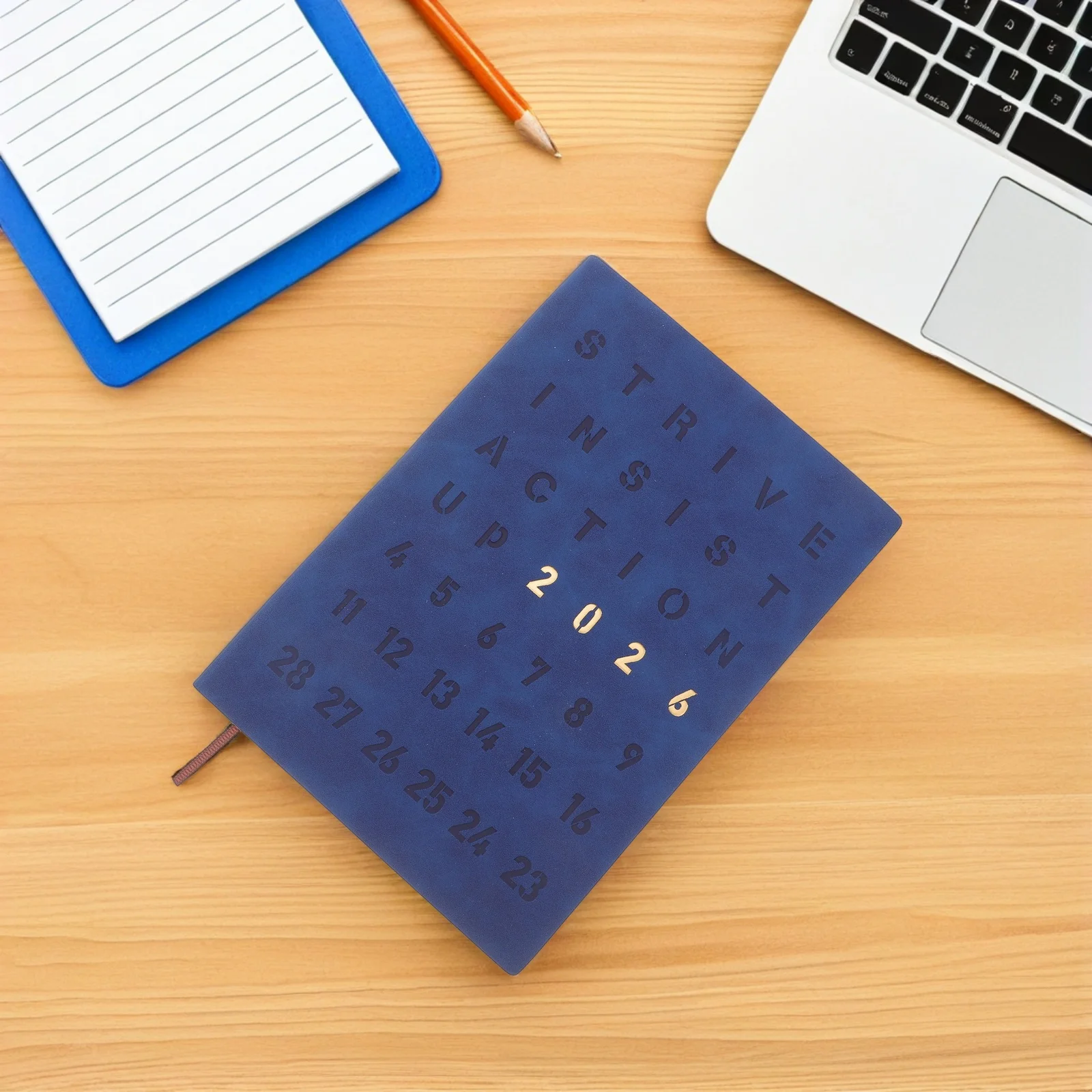 دفتر مخطط يومي 2026 تخطيط تقويم أسبوعي شهري كتاب موعد احترافي لدراسة العمل والاستخدام الشخصي أزرق داكن #3