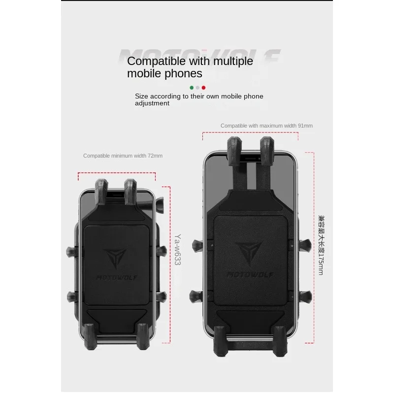 MOTOWOLF Motorcycle Mobile Phone Holder Shock-absorbing Aluminum Alloy Navigation Frame Locomotive Riding Equipment Accessories