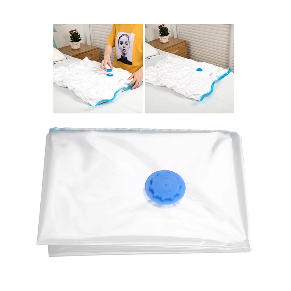 Quilt Vacuum Storage Bag Water Proof Save Space Organizer Compress Clothes White