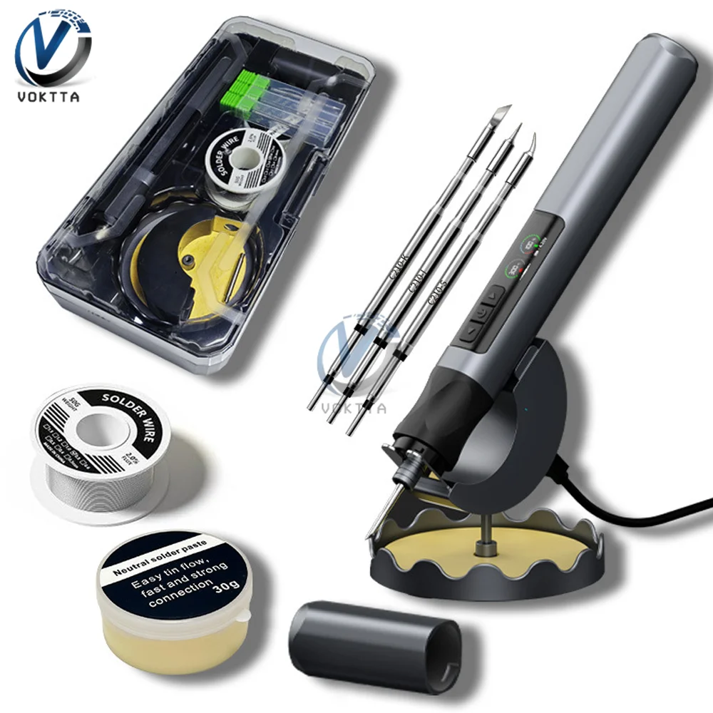 

Электрический паяльник с литиевой батареей, 1900 мАч, тип C, перезаряжаемый беспроводной паяльник, нагревательная ручка, сварочный инструмент для пайки