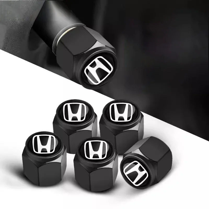 5PCS Car Wheel Tire Valve Cap Tyre Stem Cover For Honda Civic Accord Fit CRV Jazz Odyssey Prelude Insight Legend Stream HRV Pass