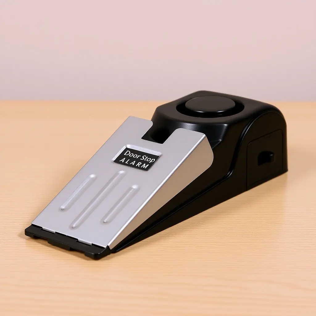 

120Db Loud Door Stop Alarm Triggered by Pressure Heavy Metal Door Stopper Wedge for Home Office Travel Security Anti Intrusion