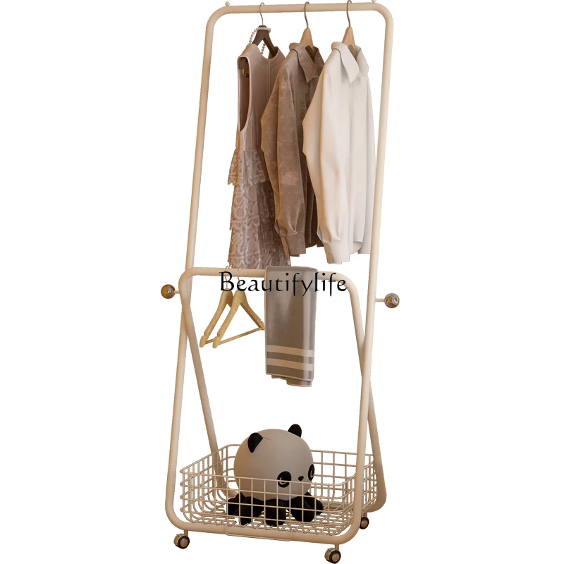 

Removable coat rack, bedroom floor-to-ceiling simple folding light luxury dirty clothes basket, corner storage