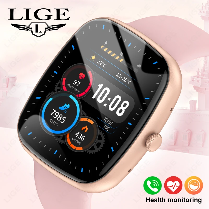 

LIGE новые женские умные часы с Bluetooth-звонком для мужчин и женщин часы с кислородом в крови монитор сна спортивные фитнес-умные часы для Android ios