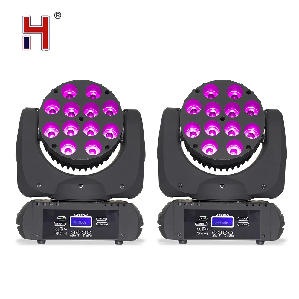 

HongYi Hot Sell DMX Controller Professional Stage Light 12X12W LED Beam Wash Moving Head Sound Activated Lights For Disco DJ