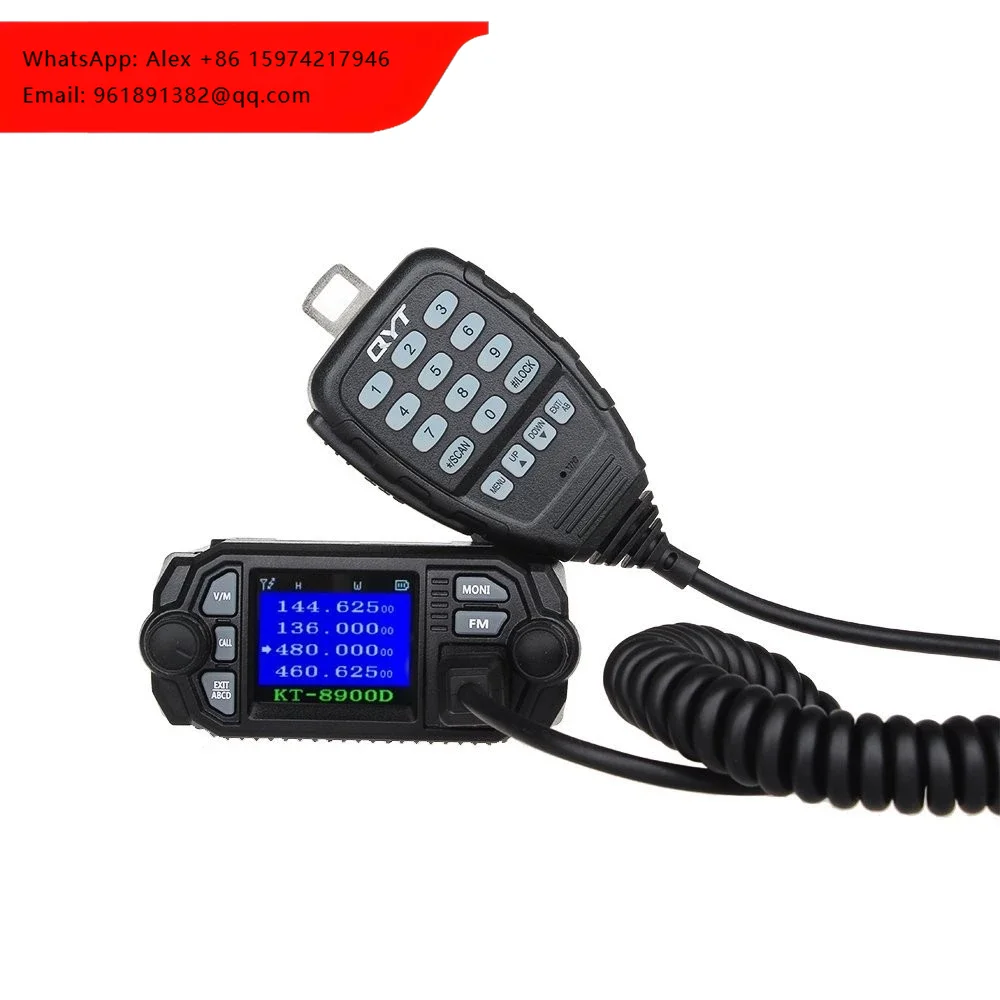 

QYT KT-8900D 25W Mini Vhf Uhf Dual Band Color Screen Mobile Car Radio Long Range Quad Display FM Transceiver 8900D Two Way Radio