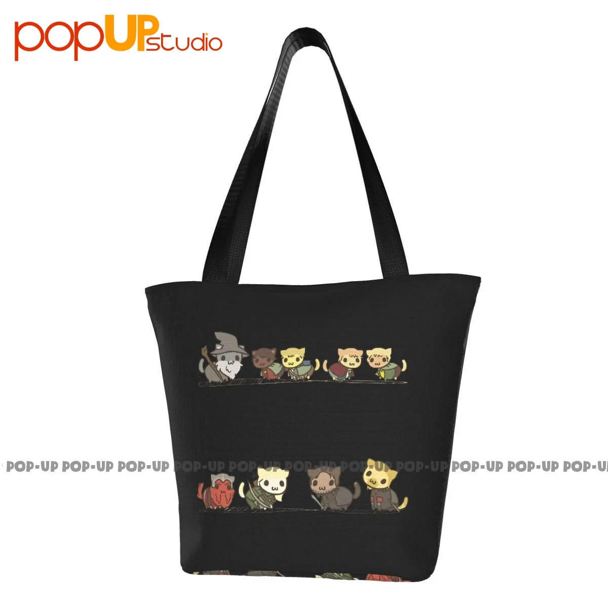 Lord Of The Cats The Furlowship Ring Funny Nerd Fashion Handbags Tote Bag Shopping Bag Supermarket