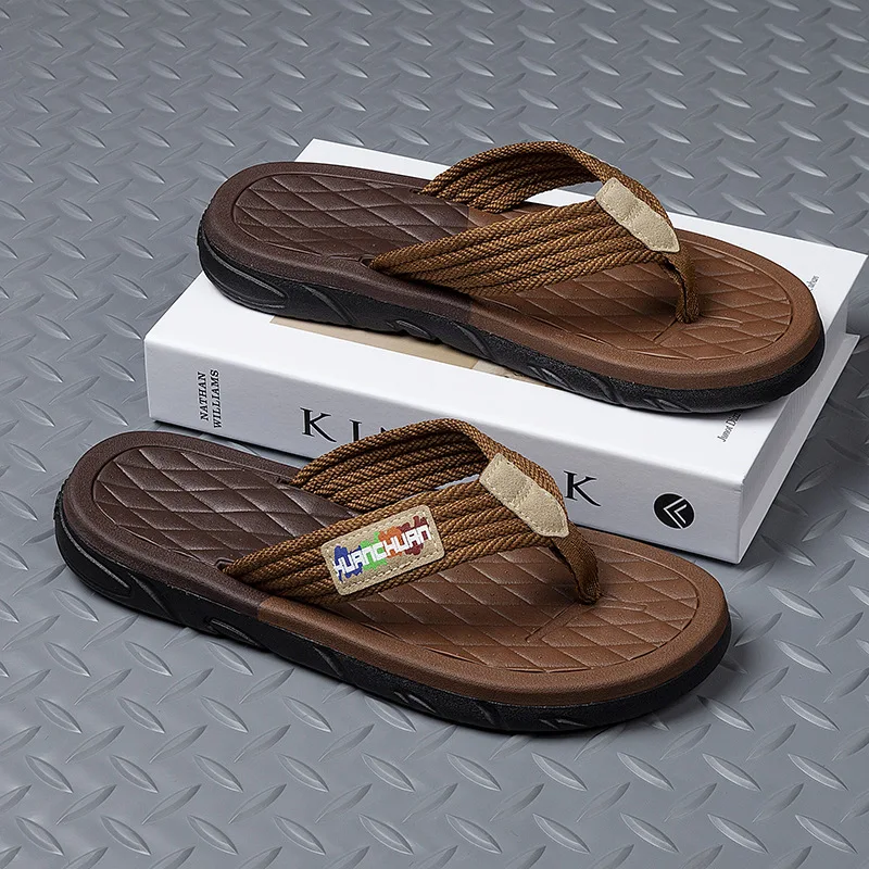 

Summer new men's thick-soled foot-pinch flip-flops casual trend fashionable versatile non-slip wear-resistant