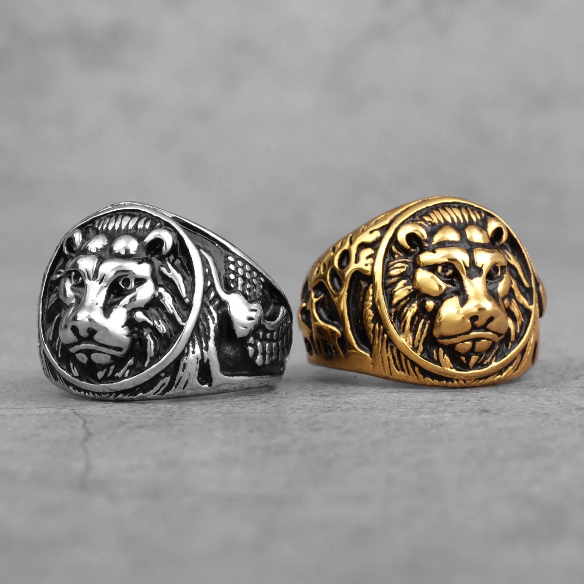 Animal Tiger Domineering Men Rings Punk Hip Hop Personality for Boyfriend Male Stainless Steel Jewelry Creativity Gift Wholesale