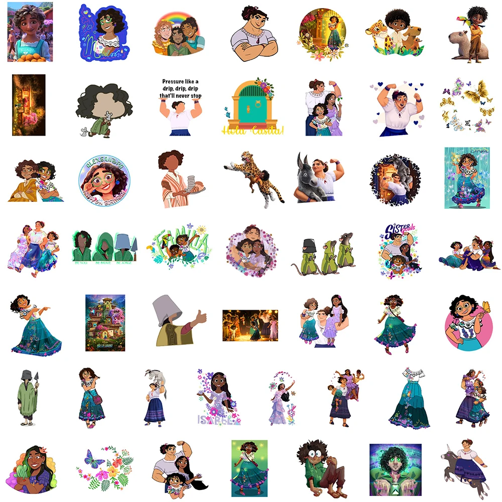 10/30/50/100pcs Disney Cartoon Encanto Graffiti Stickers DIY Laptop Notebook Water Bottle Scrapbook Decoration Sticker Kids Toys