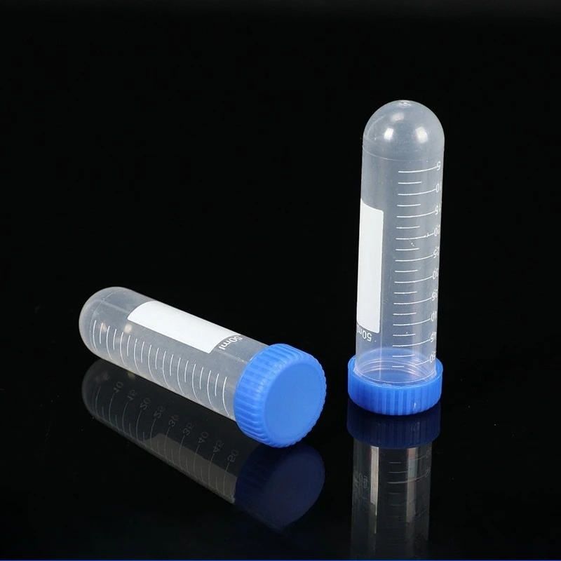 

50ml Blue Screw Cap Round Bottom Centrifuge Tube Plastic Test Tubes with Scale Free-standing Laboratory Supplies 5Pcs
